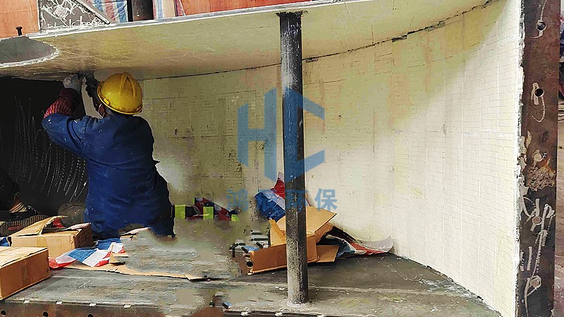 風(fēng)機(jī)蝸殼耐磨陶瓷片施工